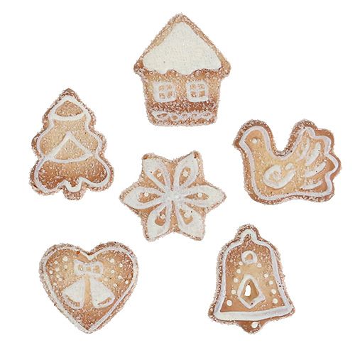 Floristik24 Christmas biscuits white 3cm - 3.5cm 24pcs