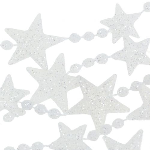 Floristik24 Christmas tree chain with stars white 2.7m