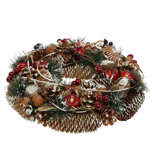 Floristik24 Christmas wreath with decorative fruits snowed in Ø33cm