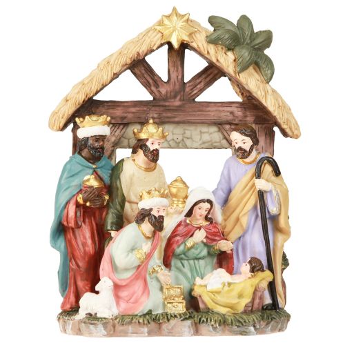 Product Christmas crib with figures Nativity scene Christmas 15.5×7×20cm