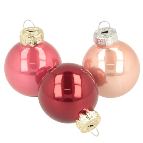 Christmas bauble glass decoration, shiny, 3cm, 22 pieces buy online | Floristik24.ie