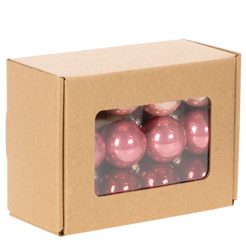 Christmas bauble glass decoration, shiny, 3cm, 22 pieces | Floristik24.ie