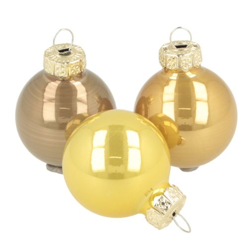 Mini Christmas tree bauble set, shiny hanging balls, 3cm, 22 pieces
