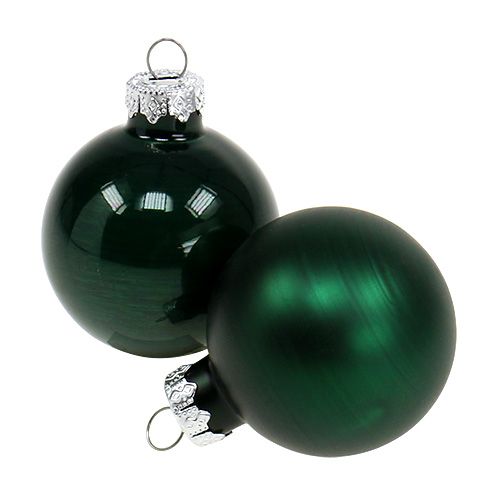 Christmas ball Ø4cm dark green 24 pcs