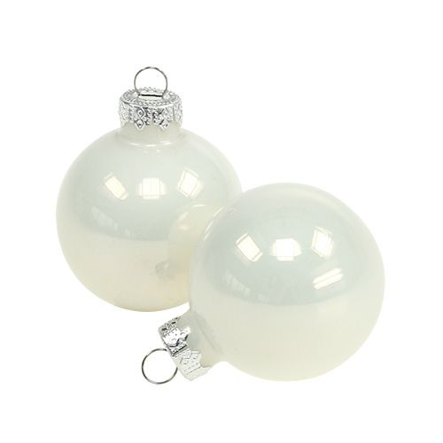Floristik24 Christmas ball Ø4cm white glossy 24 pcs