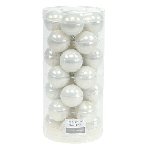 Product Christmas ball Ø4cm white glossy 24 pcs