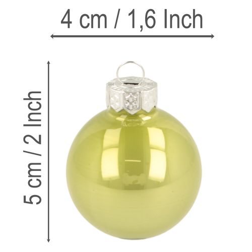Christmas tree bauble set, colorful Christmas baubles, shiny, 40mm, 24 pieces | Floristik24.ie