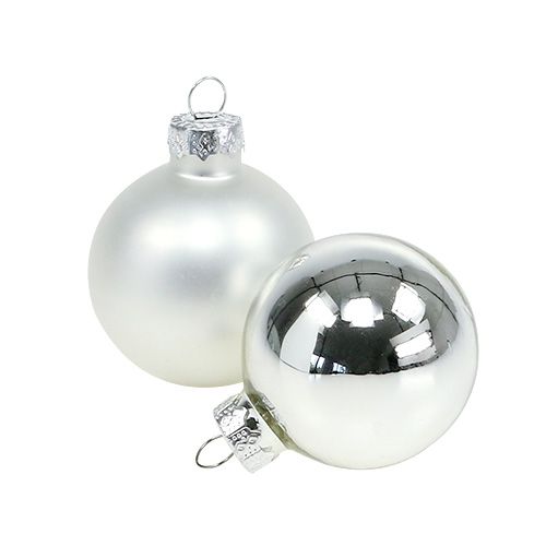 Christmas ball Ø4cm silver gloss / matt 24pcs