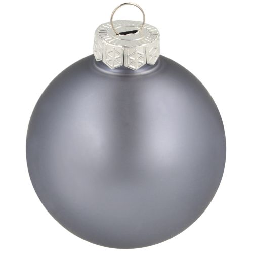 Product Decorative Christmas balls glass blue-grey matt, glossy 5cm 24 pcs