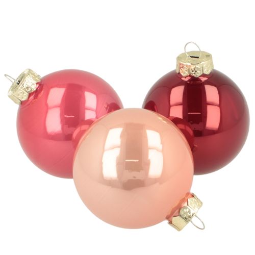 Christmas Bauble Set, Shiny Festive Decoration, 6cm, 24 Pieces buy online | Floristik24.ie