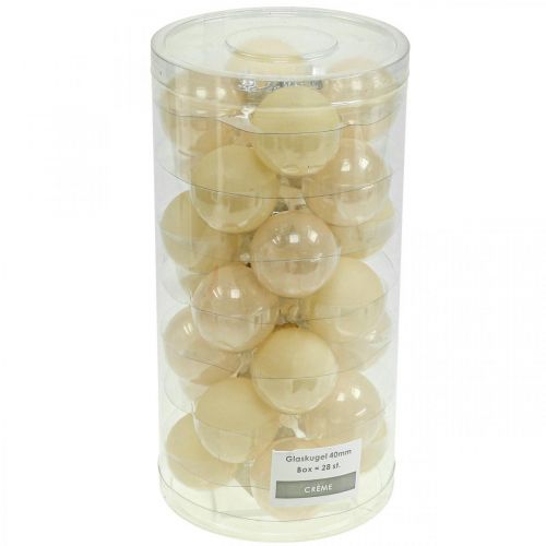 Product Christmas tree balls glass Christmas balls cream mix Ø4cm 24 pcs