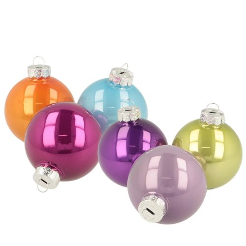 Christmas tree bauble set, colorful shiny Christmas baubles, 60mm, 24 pieces buy online | Floristik24.ie