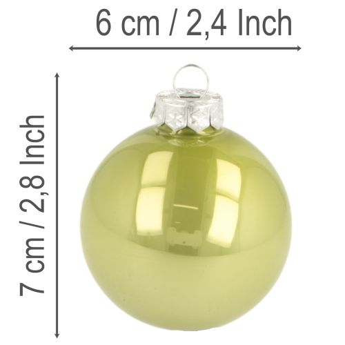Christmas tree bauble set, colorful shiny Christmas baubles, 60mm, 24 pieces | Floristik24.ie