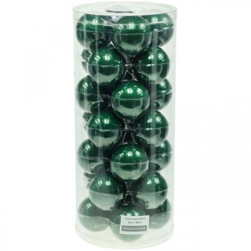 Floristik24 Christmas balls glass Christmas tree balls green matt Ø6cm 24 pieces