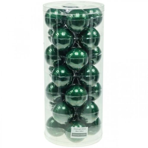 Floristik24 Christmas balls glass Christmas tree balls green matt Ø6cm 24 pcs