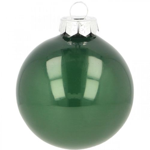 Floristik24 Christmas balls glass Christmas tree balls green matt Ø6cm 24 pieces