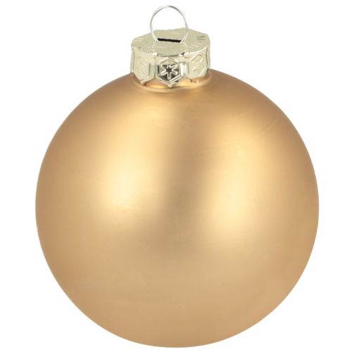 Product Glass Christmas balls – matte &amp; shiny in gold, pink 7.5cm 12pcs