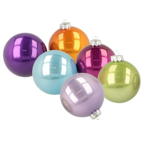 Shiny Christmas baubles, set of 10, assorted colors, 95mm buy online | Floristik24.ie