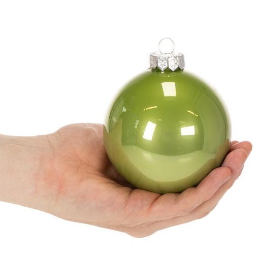 Shiny Christmas baubles, set of 10, assorted colors, 95mm | Floristik24.ie