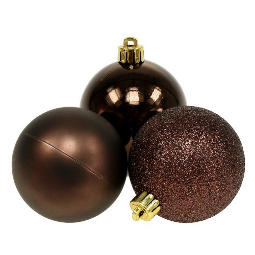 Floristik24 Christmas balls chocolate brown mix Ø6cm 10pcs