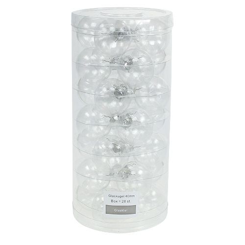 Product Christmas ball glass Ø4cm clear 24 pcs