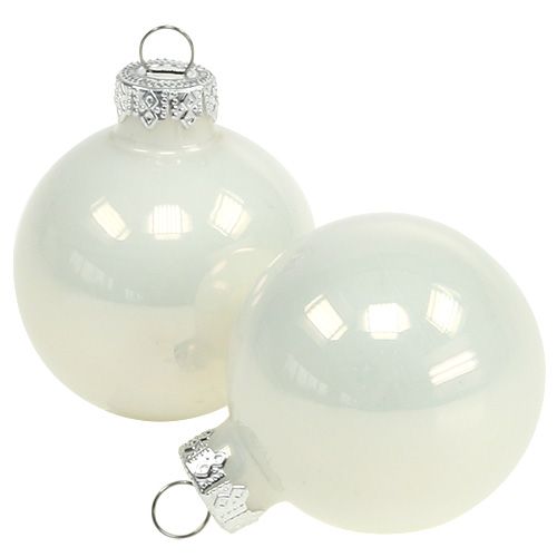 Floristik24 Christmas ball glass Ø6cm white 24pcs