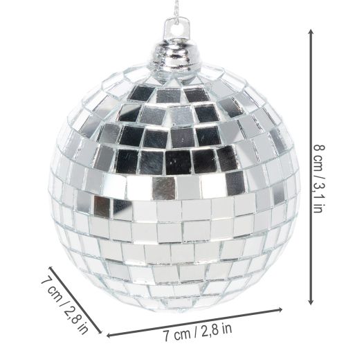Christmas bauble decoration, mirrored ball for hanging, 7cm, 6 pieces | Floristik24.ie