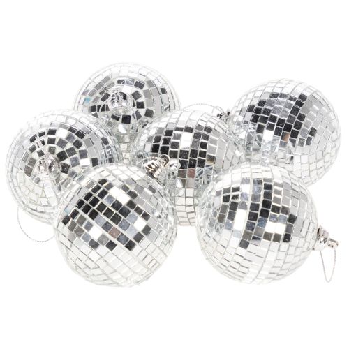Christmas bauble decoration, mirrored ball for hanging, 7cm, 6 pieces | Floristik24.ie