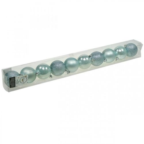 Product Christmas balls plastic light blue mix Ø6cm 10 pcs