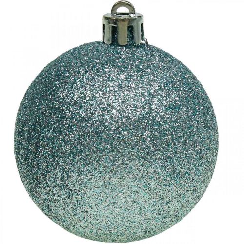 Product Christmas balls plastic light blue mix Ø6cm 10 pcs