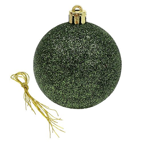 Floristik24 Christmas ball plastic Ø6cm green 10pcs