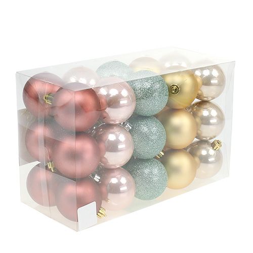 Floristik24 Christmas ball plastic Ø6cm assorted 30pcs