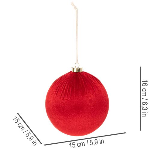 Large red Christmas bauble for hanging, 15cm, 3 pieces | Floristik24.ie