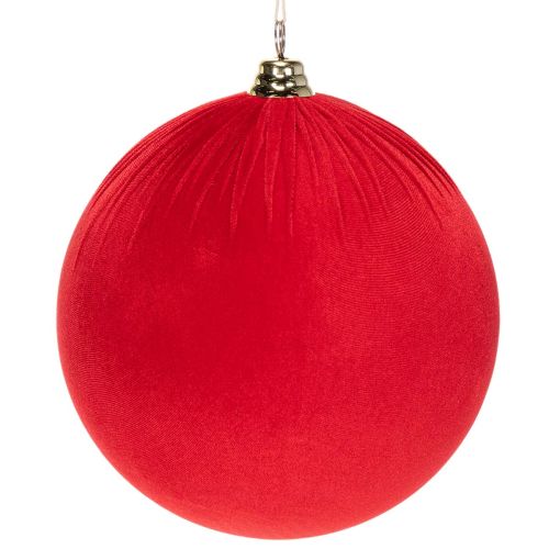 Red Velvet Christmas Ball, Large Decorative Ball for Hanging, 25cm, 2 Pieces buy online | Floristik24.ie