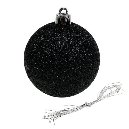 Product Christmas ball black mix Ø7cm plastic 6pcs