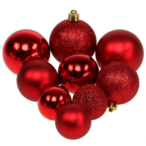 Floristik24 Christmas ball mix assorted red Ø3.5cm - Ø5.5cm 30pcs