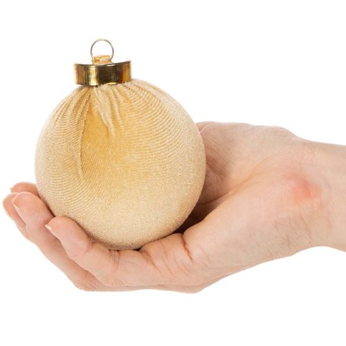 Christmas baubles, velvet look, mix of warm colors, 8cm, 12 pieces | Floristik24.ie