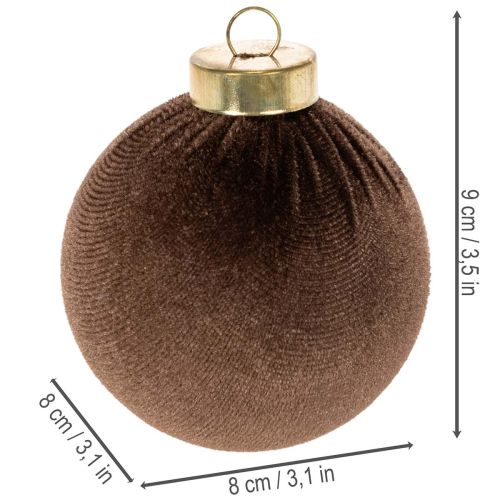 Christmas baubles, velvet look, mix of warm colors, 8cm, 12 pieces | Floristik24.ie