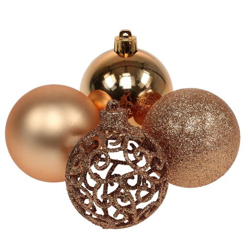 Christmas ball copper gold Ø6cm 16 pcs