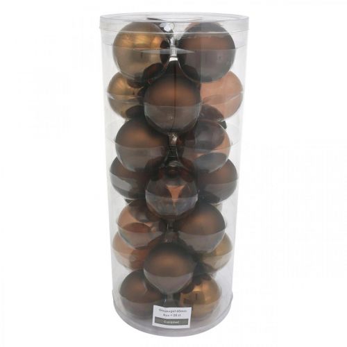 Floristik24 Christmas tree ball, tree decoration, Christmas balls brown H6.5cm Ø6cm real glass 24 pcs