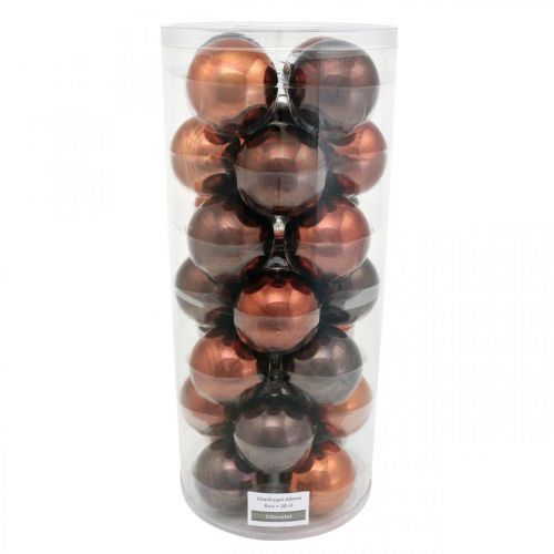 Floristik24 Christmas tree balls, tree decorations, Christmas ball brown H6.5cm Ø6cm real glass 24 pcs
