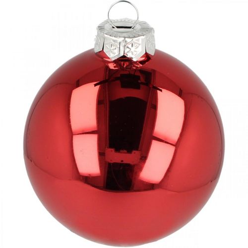 Floristik24 Christmas tree ball, tree decorations, Christmas ball red H8.5cm Ø7.5cm real glass 12pcs