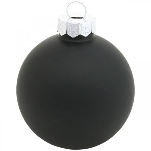 Floristik24 Mini Christmas tree ball, tree decoration mix, Christmas balls black H4.5cm Ø4cm real glass 24 pcs
