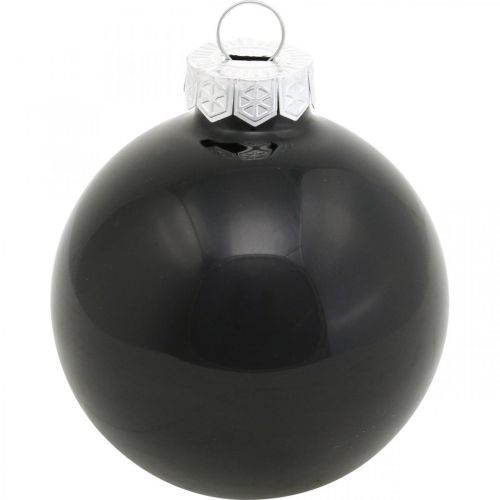 Floristik24 Mini Christmas tree ball, tree decoration mix, Christmas balls black H4.5cm Ø4cm real glass 24 pcs