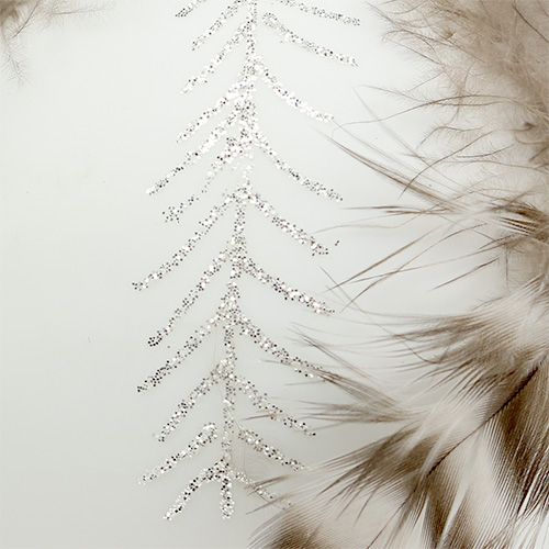 Product Christmas ball with feather decoration white Ø8cm 4pcs