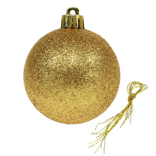 Product Christmas ball plastic gold 6cm 10pcs