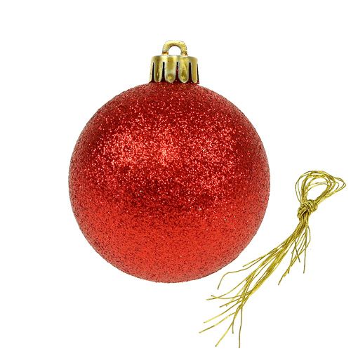 Product Christmas ball plastic red 6cm 10pcs
