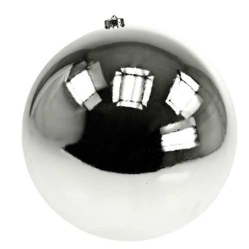 Product Christmas ball plastic large silver Ø25cm