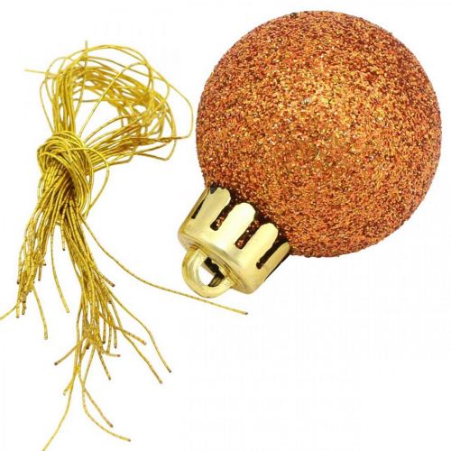 Floristik24 Mini Christmas tree ball, tree decoration mix, Christmas ball orange Ø2.5cm plastic 14pcs