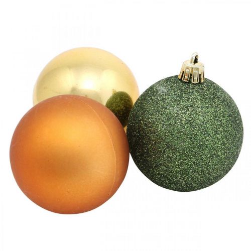 Floristik24 Christmas balls, Advent decorations, Christmas tree decorations orange / golden / green Ø5.5cm plastic 10pcs